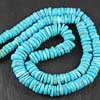 Natural Arizona Turquoise Smooth Tyre Beads Strand Length 16 Inches and Size 6mm to 10mm approx.Turquoise is an opaque, blue-to-green mineral that is a hydrous phosphate of copper and aluminium. It is rare and valuable in finer grades and has been prized as a gem and ornamental stone for thousands of years owing to its unique hue. 